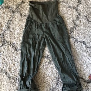Army green maternity cropped/Capri  pants